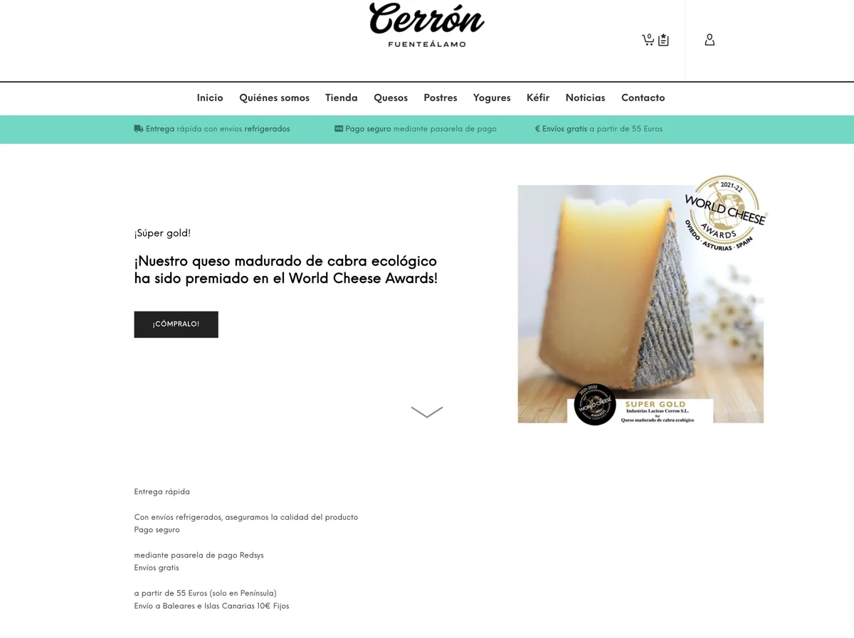 Portada de la tienda anterior de la quesería