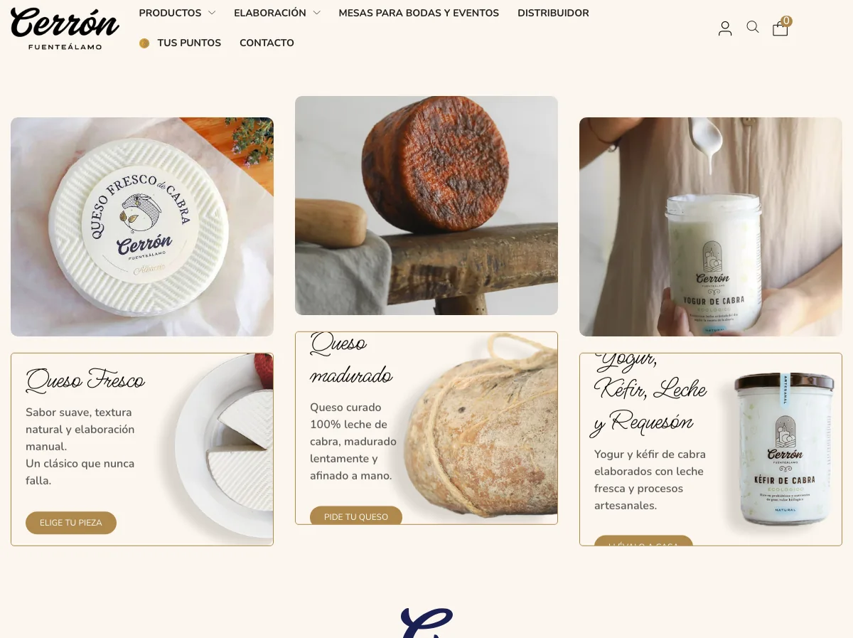 Portada de la nueva tienda de la quesería